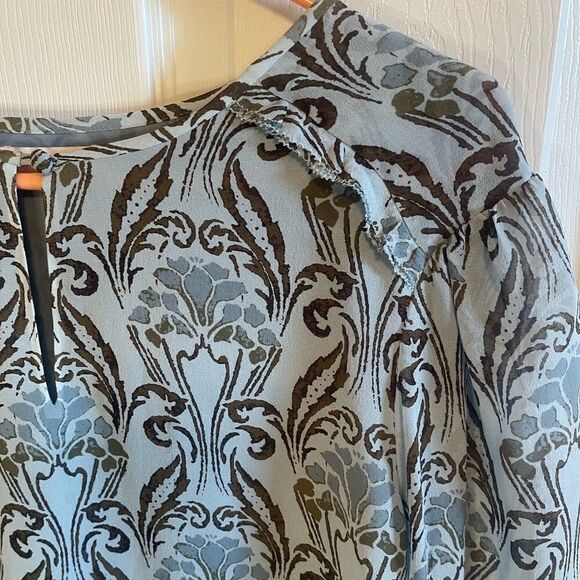 Tory Burch silk blouse sz 14 - Picture 4 of 9
